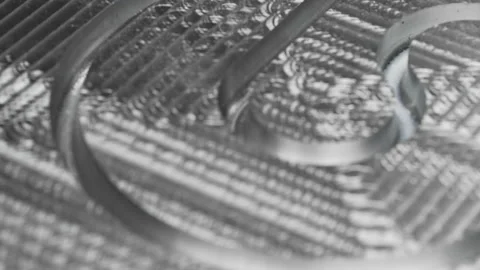 Close-up of texture of aluminum part of the processed CNC Stock Footage 166897469