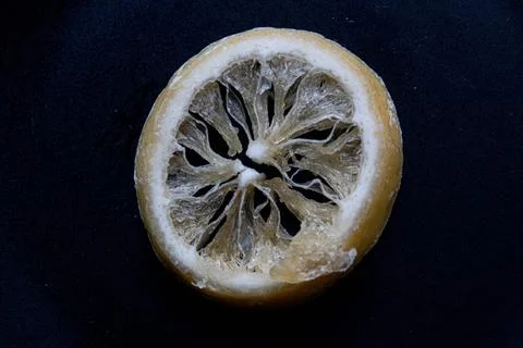 Close up texture and Pattern of Dried Lemon Slices Stock Photos