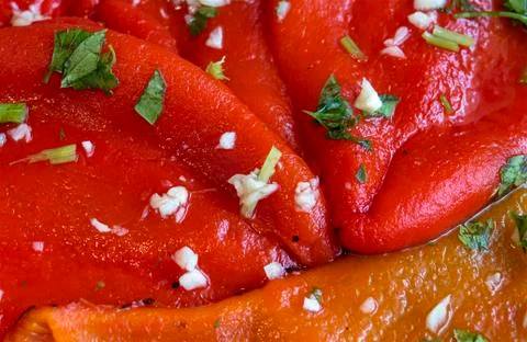 Close-up - texture of appetizing red salad. Stock Photos