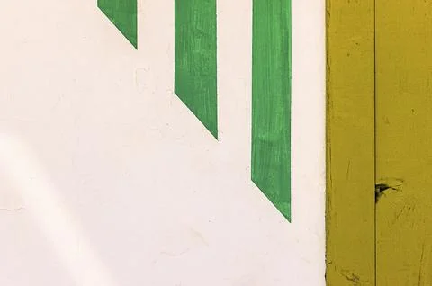 Close up on the texture of beach cabins' doors on the Adriatic coast in Pesaro, 스톡 사진