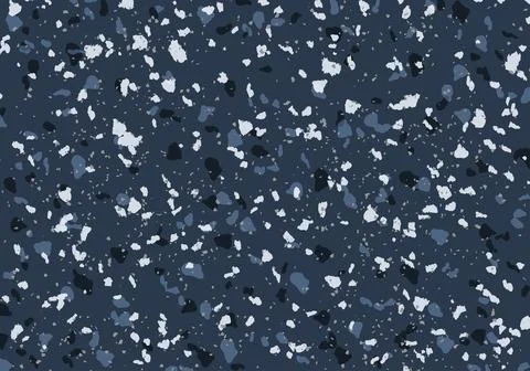 A close up texture of a blue and white terrazzo surface with a variety of s.. Stock Illustration