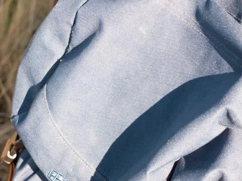 Close up texture of blue bag fabric Foto stock