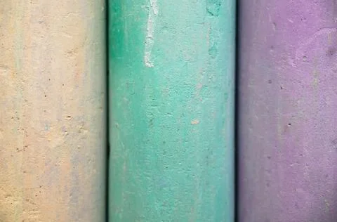 Close-up texture of chalk for drawing multicolored white, pink, blue, yellow, Stock Photos