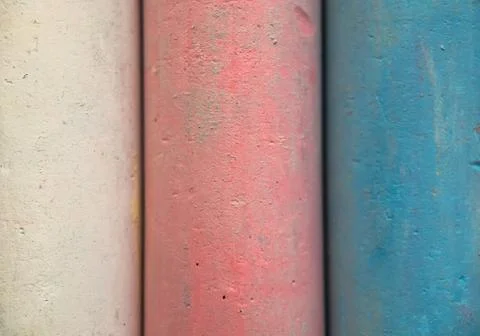 Close-up texture of chalk for drawing multicolored white, pink, blue, yellow, Stock Photos