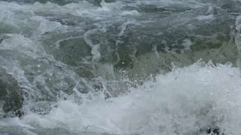 Close up texture of clear river water waves Stock Footage 297657398