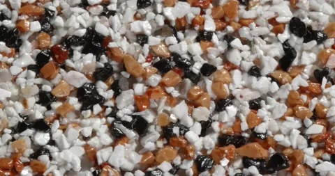 Close-up texture of fine marble chips. Multi color. Stock Footage 167254982