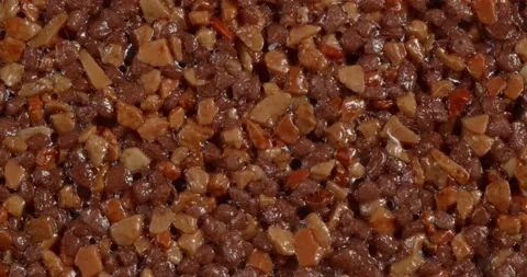 Close-up texture of fine marble chips. Amber color. Видео 169263128