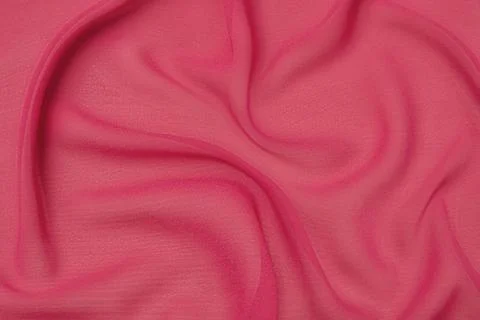 Close-up texture of natural red or pink fabric or cloth in same color. Fabric Stock Photos