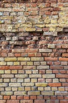 Close-up texture of the old red brick wall. Abstract close-up brick wall back Stock Photos