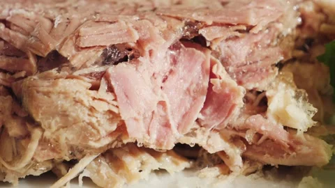 Close-up texture of pulled pork meat. Stock Footage 315230006