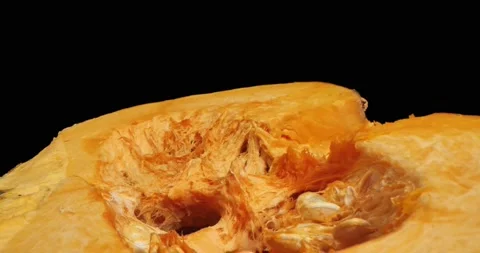 Close up of texture pumpkin. In motion. Stock Footage 234543650