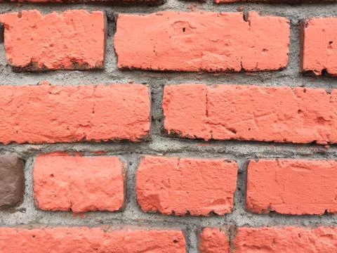 Close up texture of red brick wall. Stock Photos