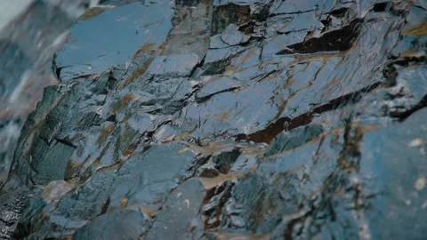 Close up Texture of Rock and Flowing Water Through Rock Nook Stock Footage 154017032