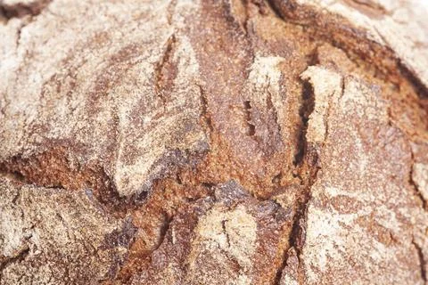 Close-up texture of rye bread crust Stock Photos
