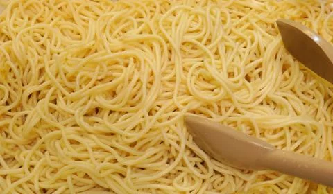 Close up texture of spaghetti pasta background.,texture shot of cooked spaghe Foto stock