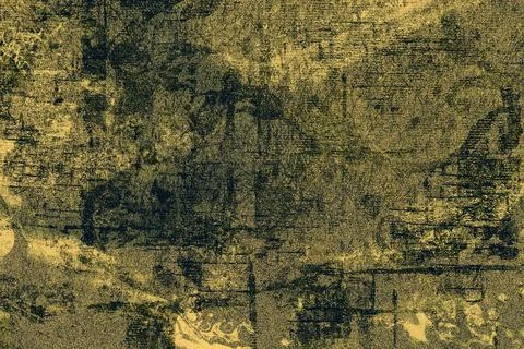 Close-up texture of a stained stone surface with brown discoloration and porous Stock Photos