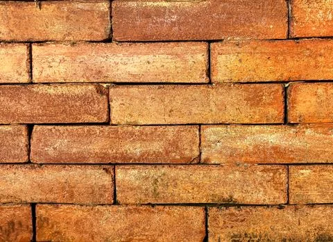Close-up texture of traditional red brick wall. Stock Photos