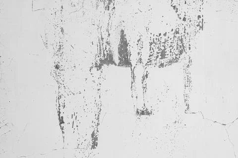 Close-up texture of weathered gray concrete wall with visible cracks and da.. Stock Photos