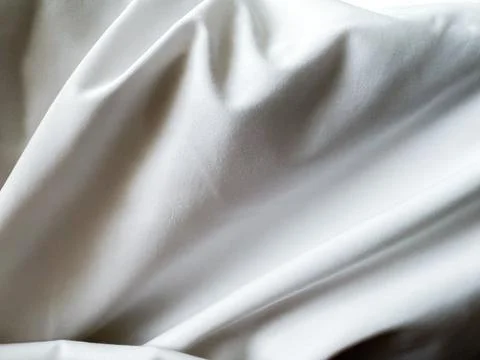Close up texture on white blanket, The blanket is wrinkled. Foto stock