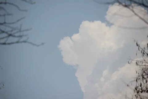 Close up texture of white clouds in the blue sky Stock Photos