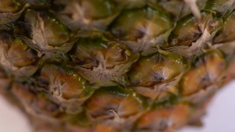 Close Up of Textured Pineapple Video stock 130196226