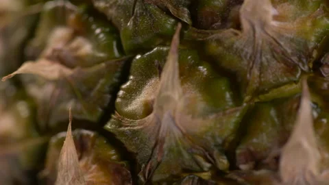 Close Up of Textured Pineapple Rotating Stock Footage 130196541