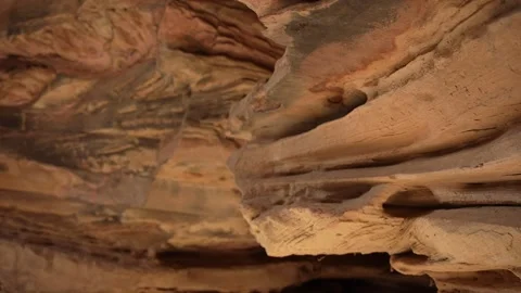 Close-up of textured rock ceiling in natural cave Stock Footage 310229814