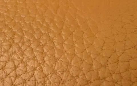 Close up textured surface of brown leather material showing detailed grain .. Stock Photos
