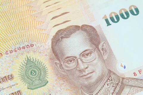 Close-up of Thai Banknotes Stock Photos
