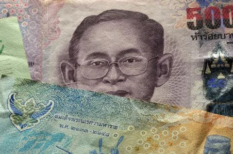 Close up on Thai banknotes Stock Photos