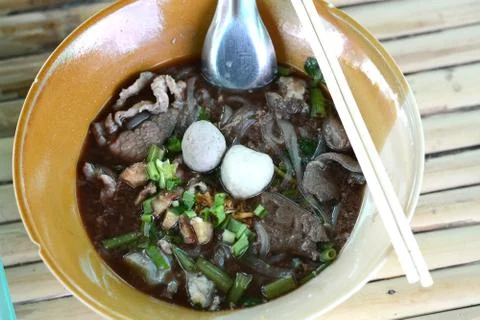 Close up thai noodle Stock Photos