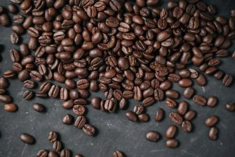 Close up Thai roasted coffee beans Foto stock