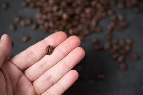 Close up Thai roasted coffee beans Foto stock