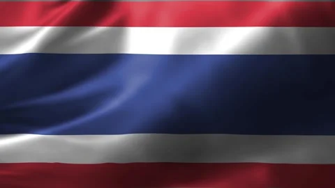 Close-up of the Thailand flag waving in the wind. Thailand national flag waving  Stock Footage 245183757
