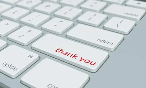 Close up of thank you keyboard button Stockillustratie