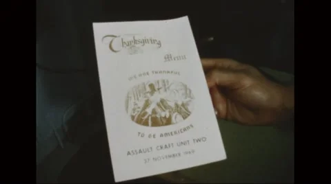 Close-up of Thanksgiving Day menu card Stock Footage 44575500