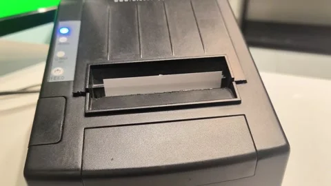 Close-up Thermal Receipt Printer, 19/9/2026, Islamabad Stock-Footage 345918506