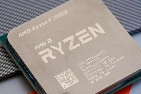 Close-up of third generation Ryzen processor Stock Photos