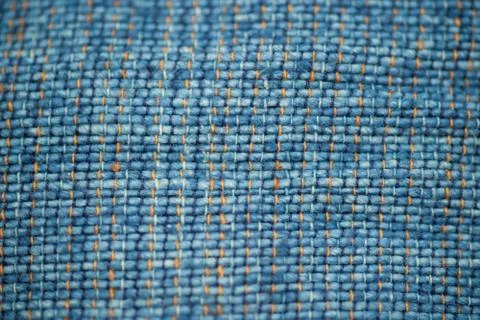 Close up thread linen fabric background texture with copy space Stock Photos