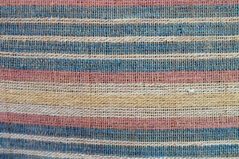 Close up thread linen fabric background texture with copy space Stock Photos