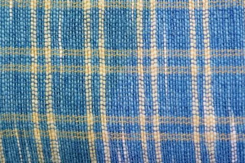 Close up thread linen fabric background texture with copy space Stock Photos
