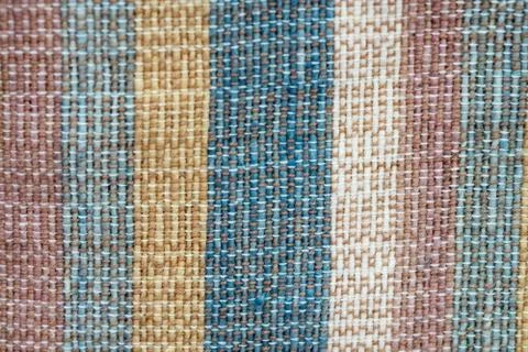 Close up thread linen fabric background texture with copy space Stock Photos