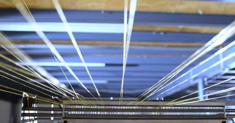 Close-up of thread roll machine in rope making industry 4k Stock Photos