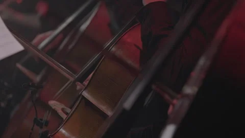 Close-Up of Three Cellists Playing Cello During Concert, Slog3 Stock Footage 326777845