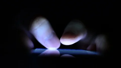 Close up of thumbs typing text message on smartphone screen Stock Footage 71183102