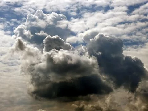 Close-up of thunderclouds in the sky before a strong storm Stock Photos