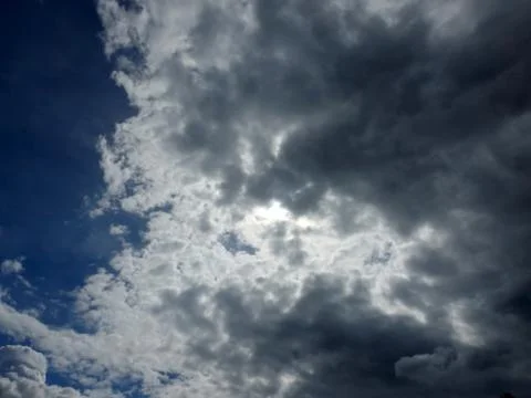 Close-up of thunderclouds in the sky before a strong storm Stock Photos