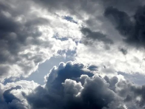 Close-up of thunderclouds in the sky before a strong storm Stock Photos