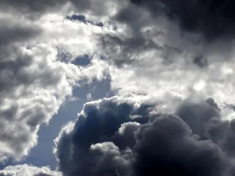 Close-up of thunderclouds in the sky before a strong storm Stock Photos