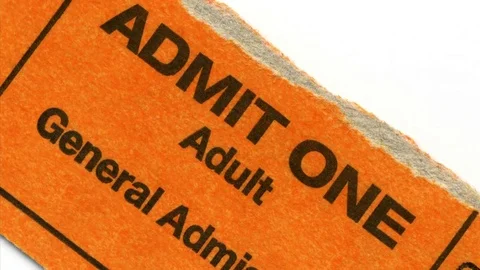 Close Up of Ticket Stub. Stock Footage 79513386